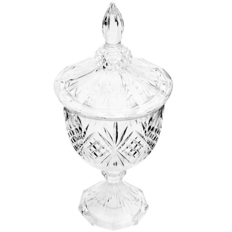 5 Bombonieres de Vidro Cristal Potiches Pedestal Lyor Dublin 400ml Baleiros Decorativos