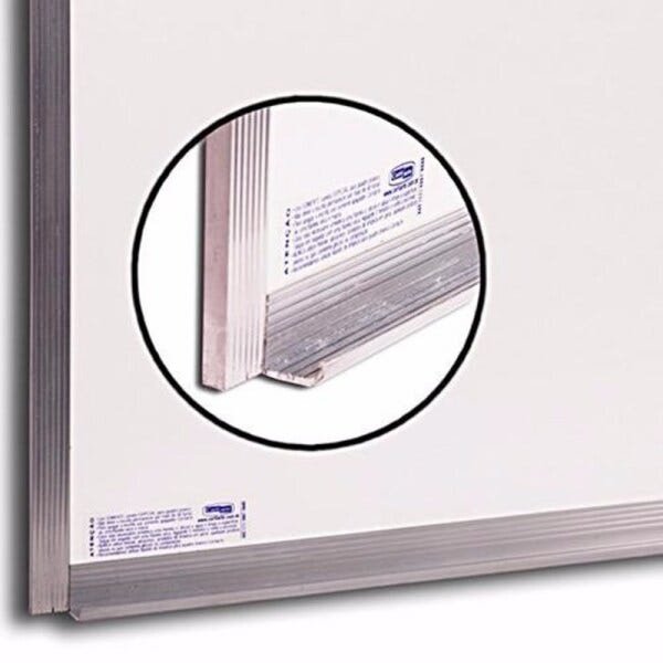 Lousa Quadro Branco Magnetico 80x60cm Mural de Recados Anotacoes em Aluminio para Parede com Suporte - 4