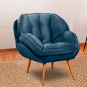 Ver imagem 4 de Poltrona para Sala e Escritório Decorativa Vitória Veludo Azul Marinho