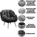 Ver imagem 3 de Poltrona para Sala e Escritório Decorativa Vitória Veludo Azul Marinho