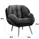 Ver imagem 2 de Poltrona para Sala e Escritório Decorativa Vitória Veludo Azul Marinho