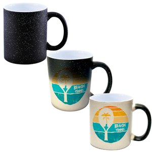 Caneca Mágica Glitter Muda de Cor Y2 Beach Tennis Raquete Coqueiro