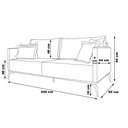 Ver imagem 2 de Sofá Decorativo 3 Lugares 220cm Pés em Aço Stagno Linho Off White Rústico - Gran Belo