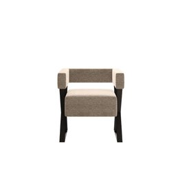 Poltrona Decorativa Estrutura de Ferro Mirela - Linho Bege Linho Bege - 5