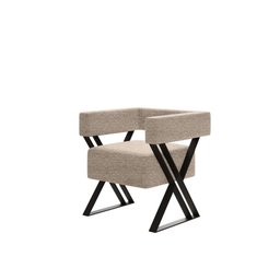 Poltrona Decorativa Estrutura de Ferro Mirela - Linho Bege Linho Bege - 9