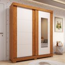Ver imagem 1 de Guarda-Roupa Infantil 2 Portas de Correr com Espelho 100% MDF 160cm Fantelli Espresso Móveis Marrom/Cinamomo/Off White