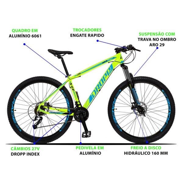 Bicicleta Aro 29 Quadro 19 Alumínio 27 Marchas Freio Disco