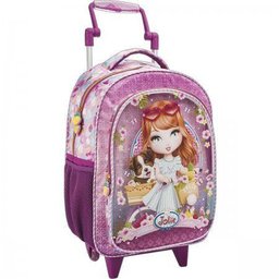 Mochila de Rodinhas Infantil Grande JOLIE RUIVA LUXO - 1