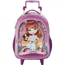 Mochila de Rodinhas Infantil Grande JOLIE RUIVA LUXO - 2