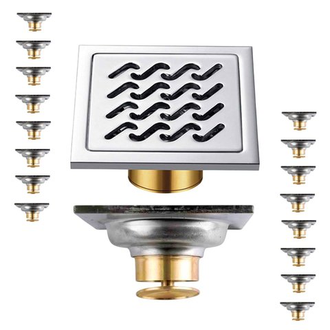 Ralo Inox 10x10 Banheiro Kit 16 Uni Lavabo Anti Odor Anti Inseto Lavanderia Quintal Higienico Resist