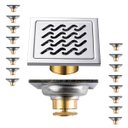 Ver imagem 1 de Ralo Inox 10x10 Banheiro Kit 16 Uni Lavabo Anti Odor Anti Inseto Lavanderia Quintal Higienico Resist