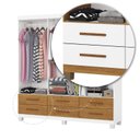 Ver imagem 6 de Guarda-Roupa 6 Portas 6 Gavetas com Pés Denver Marrom/Branco/Cinamomo