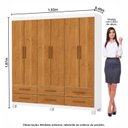 Ver imagem 3 de Guarda-Roupa 6 Portas 6 Gavetas com Pés Denver Marrom/Branco/Cinamomo
