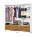 Ver imagem 4 de Guarda-Roupa 6 Portas 6 Gavetas com Pés Denver Marrom/Branco/Cinamomo