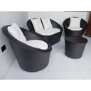 Ver imagem 2 de Conjunto Redondo 1 Fofá 2 Poltronas 1 Centro em Alumínio e Fibra Sintética Jardim Varanda Piscina