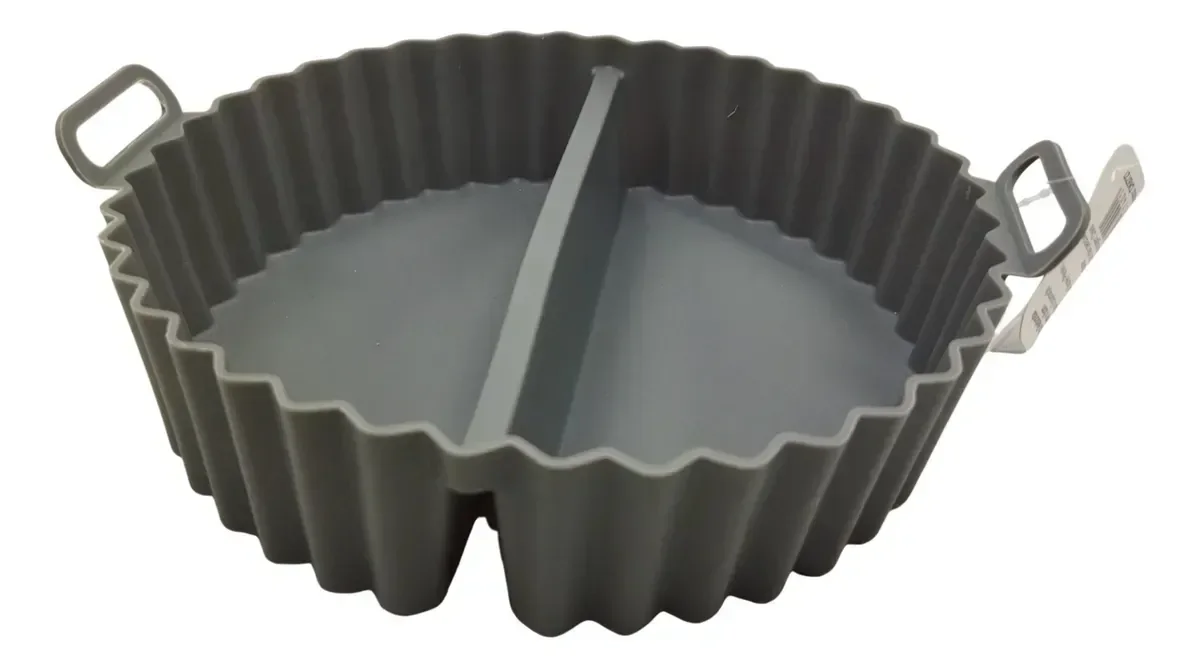 Cesto Fritadeira Elétrica Redonda Dupla Flace Silicone: Cinza - 1