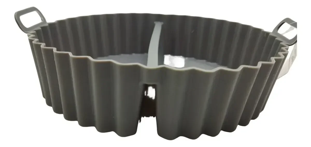 Cesto Fritadeira Elétrica Redonda Dupla Flace Silicone: Cinza - 2