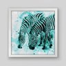 Quadro Animal Zebra Aquarela - 40x40cm - Moldura Caixa Branco - 1