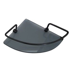 Porta Shampoo Canto Preto com Vidro Fumê