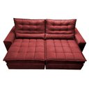 Ver imagem 5 de Sofá Retrátil e Reclinável 2,92m Molas Ensacadas Cama inBox Catar Velusoft Vermelho