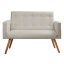 Ver imagem 3 de Sofá Namoradeira 2 Lugares Sabrina Veludo Bege Marfim - Shop Das Cabeceiras