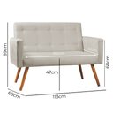 Ver imagem 4 de Sofá Namoradeira 2 Lugares Sabrina Veludo Bege Marfim - Shop Das Cabeceiras