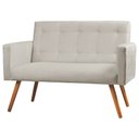 Ver imagem 1 de Sofá Namoradeira 2 Lugares Sabrina Veludo Bege Marfim - Shop Das Cabeceiras
