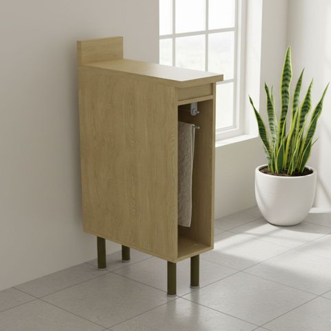 Toalheiro Minimalista com Tampo 20cm Tecnomobili