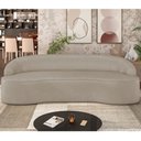 Ver imagem 2 de Sofá 5 Lugares Curvo Sala de Estar Living Lótus D02 Corino Bege 300 cm C-26 - Lyam Decor