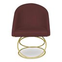 Ver imagem 3 de Cadeira Poltrona de Jantar Bela Suede Marsala Base Metálica Luxo Dourado - Pallazio