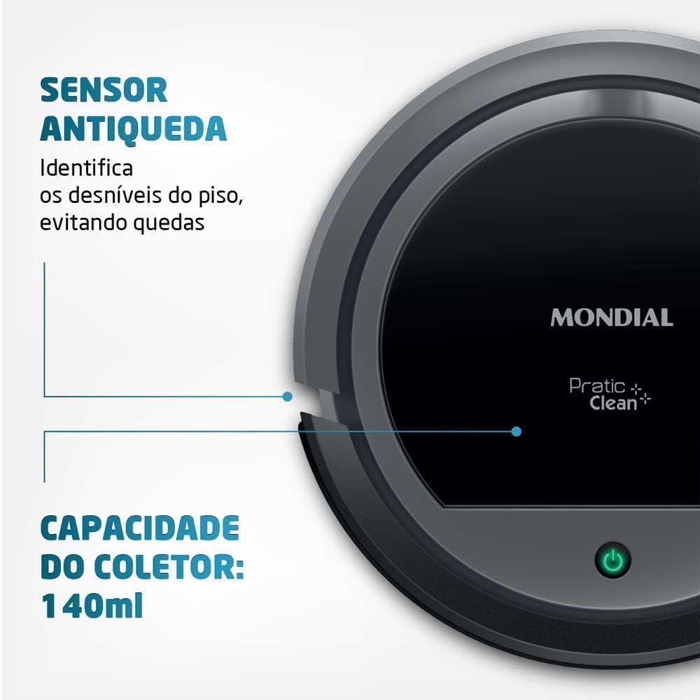 Robô Aspirador de Pó Mondial Pratic Clean Rb-11 Cinza Bivolt - 4