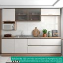 Ver imagem 2 de Cozinha Armario 7 Peças 258 cm Balcao para Pia Etna Carvalho Oak Off White Poliman
