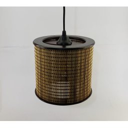 Lustre Pendente Luminária Rustico Bambu com Soquete E-27 - 3