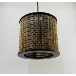 Lustre Pendente Luminária Rustico Bambu com Soquete E-27 - 4