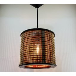 Lustre Pendente Luminária Rustico Bambu com Soquete E-27 - 2