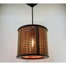 Lustre Pendente Luminária Rustico Bambu com Soquete E-27 - 2