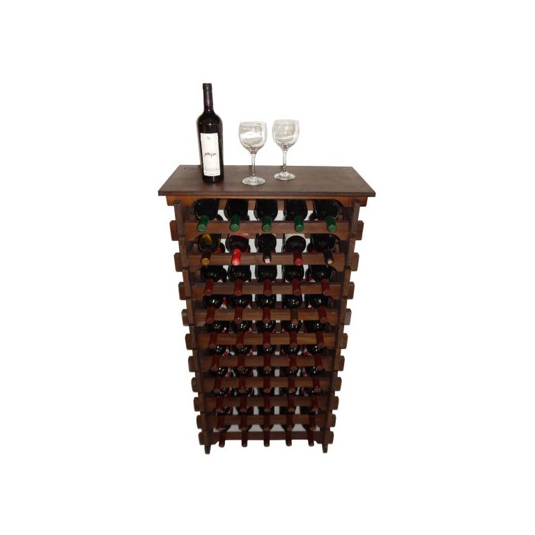 Adega Vinho Madeira 60 Garrafas Tipo Mesa Cor Imbuia C05 Cevey Adegas e Artesanatos