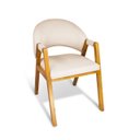 Ver imagem 2 de Kit 6 Cadeiras de Jantar Noah Estofada com Braço Madeira Maciça Linho Bege - Arkell