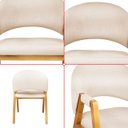 Ver imagem 6 de Kit 6 Cadeiras de Jantar Noah Estofada com Braço Madeira Maciça Linho Bege - Arkell