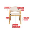 Ver imagem 5 de Kit 6 Cadeiras de Jantar Noah Estofada com Braço Madeira Maciça Linho Bege - Arkell