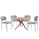 Ver imagem 2 de Sala de Jantar Mesa Ballare Tampo 135cm Texturizado com 4 Cadeiras Marchezine Moderna Mobilia
