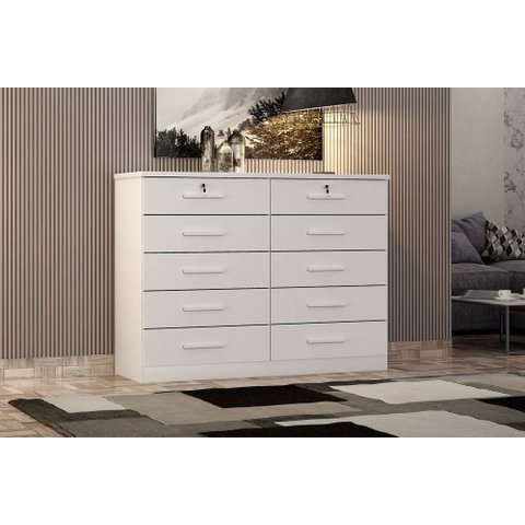 Comoda Deca 10 Gavetas Novo Horizonte Neve