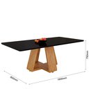 Ver imagem 3 de Mesa de Jantar 160x80 para Cozinha e Sala de Estar 6 Lugares Mdf Luxo com Vidro Temperado Moderna