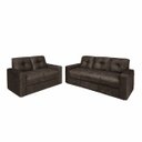 Ver imagem 4 de Conjunto Sofá 2 e 3 Lugares Zinhão Tecido Suede Marrom