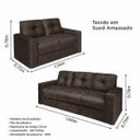 Ver imagem 6 de Conjunto Sofá 2 e 3 Lugares Zinhão Tecido Suede Marrom