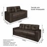 Conjunto Sofá 2 e 3 Lugares Zinhão Tecido Suede Marrom - 6