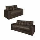 Ver imagem 5 de Conjunto Sofá 2 e 3 Lugares Zinhão Tecido Suede Marrom