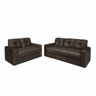 Conjunto Sofá 2 e 3 Lugares Zinhão Tecido Suede Marrom - 4