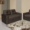 Conjunto Sofá 2 e 3 Lugares Zinhão Tecido Suede Marrom - 2