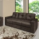 Ver imagem 3 de Conjunto Sofá 2 e 3 Lugares Zinhão Tecido Suede Marrom